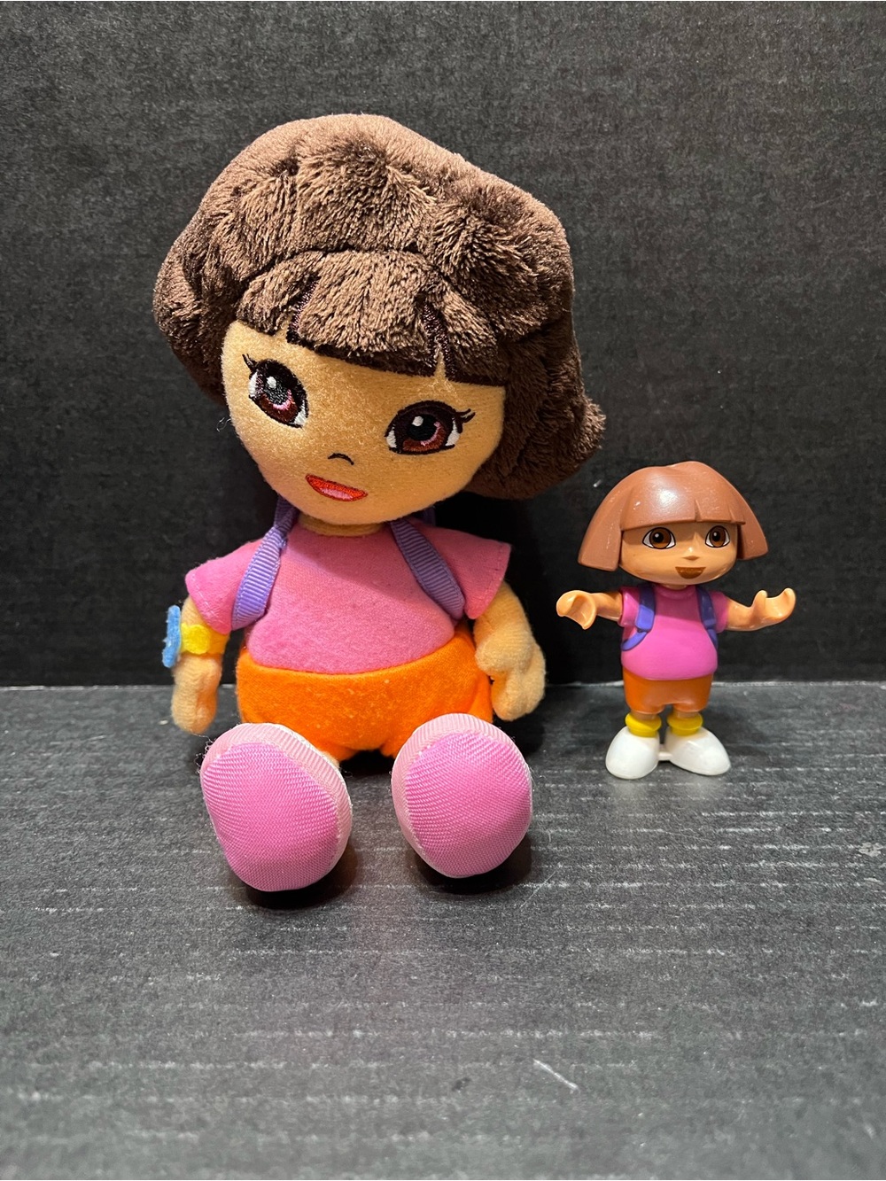Dora the Explorer dollhouse dolls figure and plush 2 piece people lot